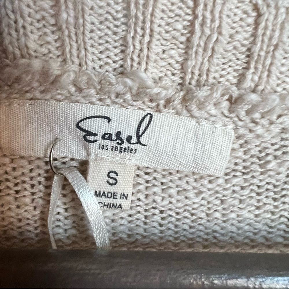 NWOT Easel Striped Oversized Sweater size Small Cotton Crewneck Pullover Spring - Picture 5 of 6
